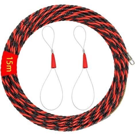 15m Aiguille D'électricien Electrique Avec 2 Resort de Guidage Passe Spiralé Flexible Aiguille Tire Fil Pour Câble de Communication Mur Conduit