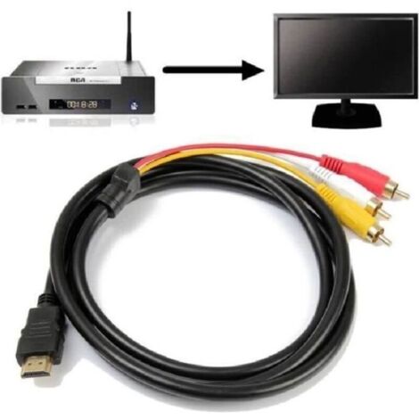 1.5M Câble Cordon Emetteur HDMI Vers 3 RCA Mâle Audio Vidéo