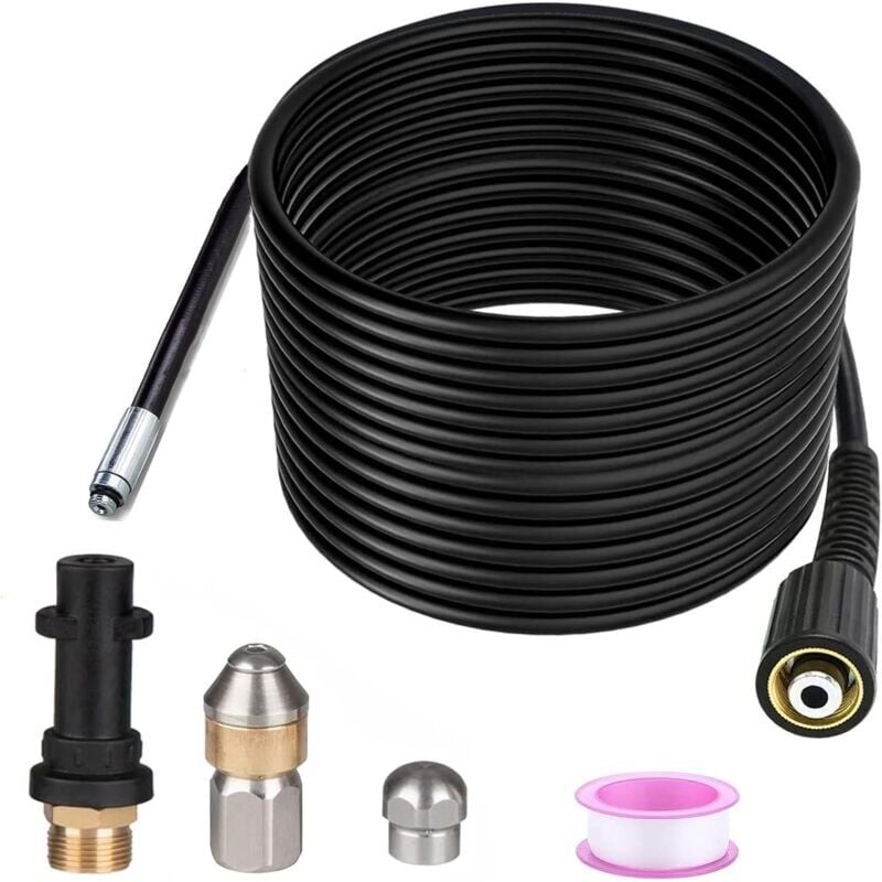 Ikodm - 15m Déboucheur Canalisation Pour Karcher Nettoyeur Haute Pression Déboucheur Canalisation Professionnel Compatible K2-K7/HD/HDS 180Bar 60C°