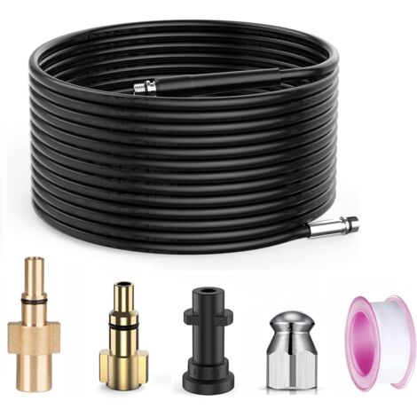 15m Déboucheur de canalisations pour Nettoyeur Haute Pression Kärcher/Bosch/Lavor, Sonde de débouchage pour Kärcher K2 K3 K4 K5 K7