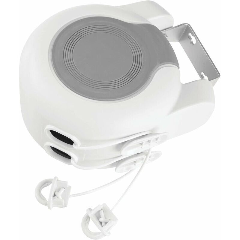 13m double fil, blanc) Corde à linge rétractable - sèche - linge mural en plastique et en métal pour l'intérieur et l'extérieur - pour la salle de