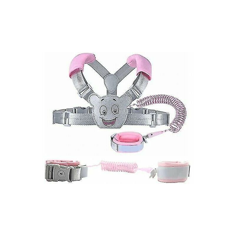 1.5m Enfant Anti Perte Dragonne Corde Toddler Laisse Harnais de Sécurité,Rose,11