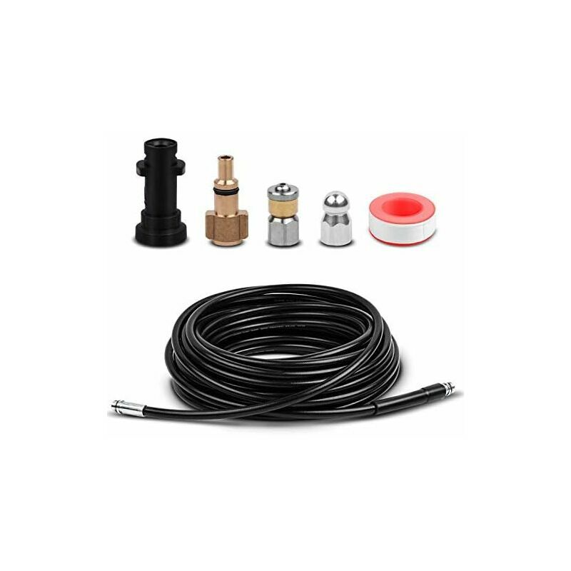 Serbia - 15M Kit Tuyau Déboucheur Flexible Haute Pression avec Adaptateur Convient pour Kärcher K2 K3 K4 K5 K6 K7