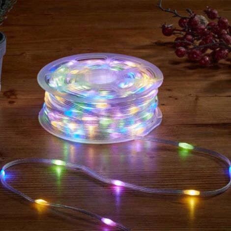 15m Light up Christmas Two Tone String Lights with 200 Warm White & Multi-Coloured LEDs