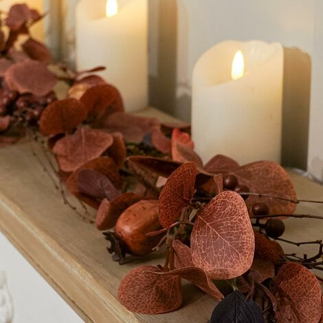 1.5m Rustic Brown Leaf Garland Indoor Christmas Decoration