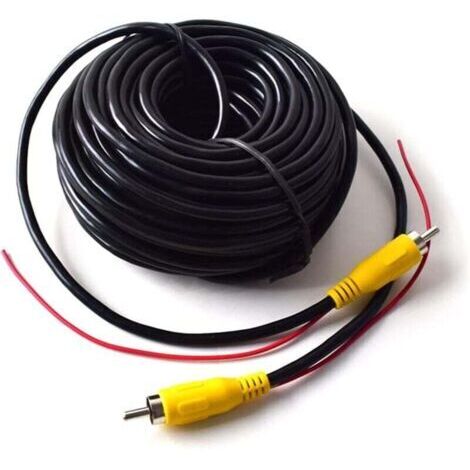15M vidéo cable rallonge rca jack câble prise phono connecteur plug pour recul voiture fil de détection rouge
