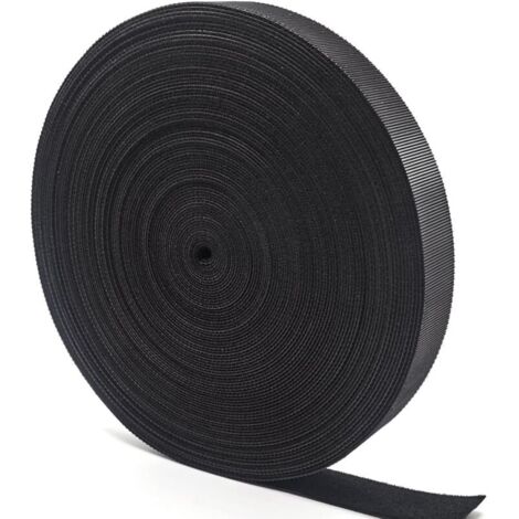 15M×20MM Attache Cable Réutilisables Nylon,Rouleau Scratch Serre Cable Adhésif Puissant Noir,Sangle Scratch Pour Rangement Cable,Attache Cable Scratch Cable Pour à La Maison et Au Bureau