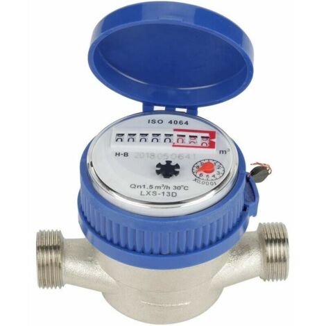 15mm 1/2" Smart Rotor Type Household Mechanical Water Meter for Cold Water Pointer Digital Display Combination Water Meter