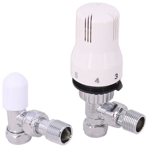 main image of "15mm Angled Thermostatic Radiator Valve and Lockshield Pack"