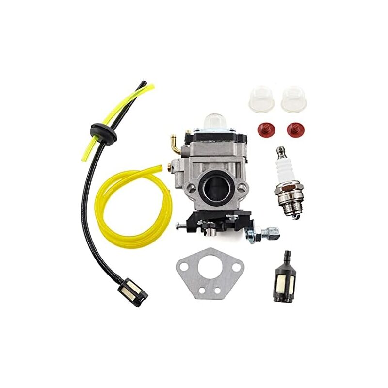 Volavo - 15mm Carburateur + Joint pour débroussailleuse 52cc 49cc 43cc 40cc avec Tuyau, Bougie dallumage et Filtre à Essence
