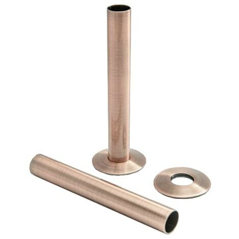 15mm Radiator Pipes & Collars Plumbing Tubes Brass Antique Copper 180mm