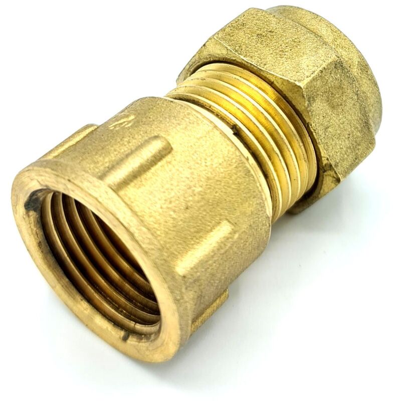 15mm x G1/2 Female Coupler Adaptor Brass Compression Fittings Straight Connector