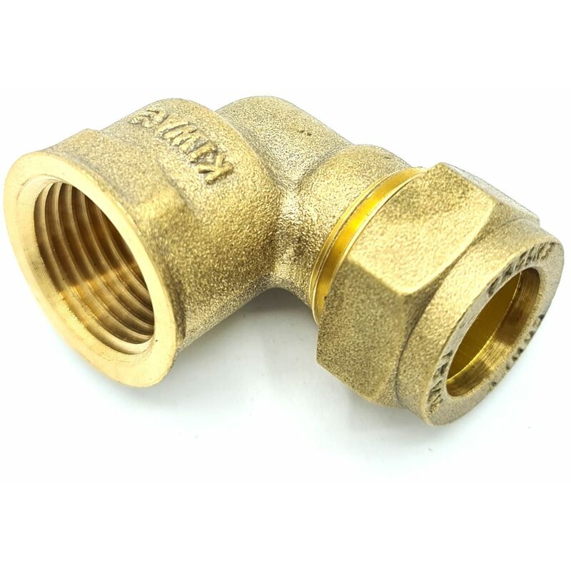 15mm x G1/2 Female Elbow Adaptor Brass Compression Fittings Straight Connector