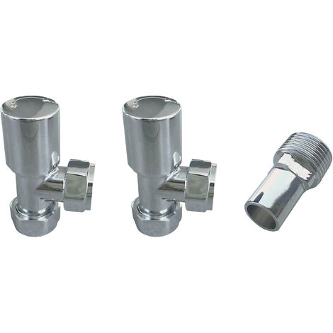 15mmx1/2" Angled Radiator Valve Manual Tap Chrome