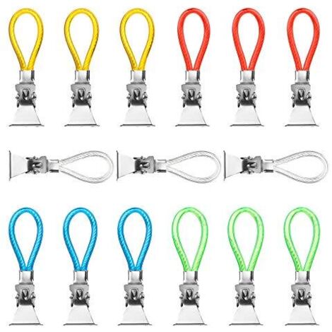 15Pcs Accroche Torchon, Porte Torchon Cuisine, Pince Torchon Crochet Torchons, Pince à Serviette en Métal, Attache Serviette Attache Torchon Cuisine, Porte Torchon Coulissant(5 couleurs)
