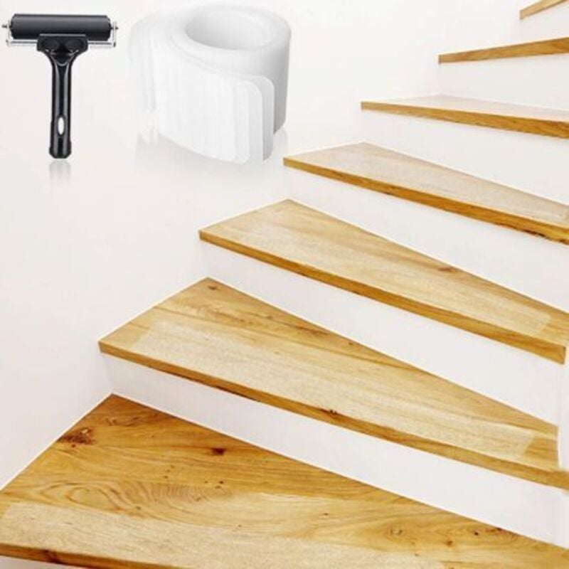 15PCS Antiderapant Escalier Autocollant 10 x 60cm, Bande escalier Antidérapante PEVA, Ruban Adhésif de Sécurité Enfants Aînés Bébé Animaux, Intérieur
