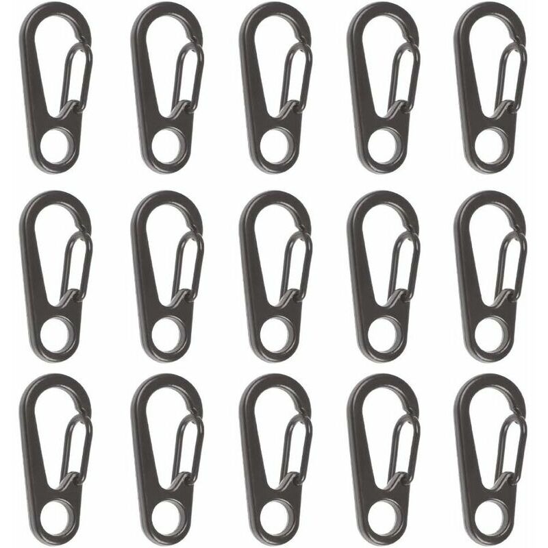15pcs Carabiner Hook for Excursion Climbing, Solid Aluminum Multifunction D-Ring Carabiners with edc Stopper Hook for Camping Traveling Hiking