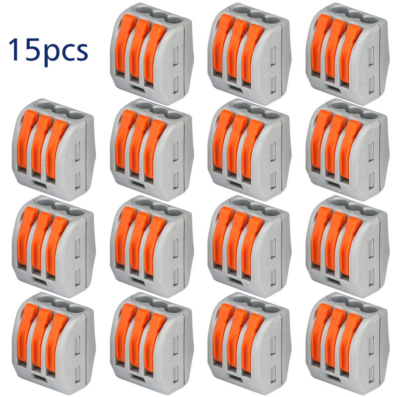 15pcs Flame Retardant Cable Connector Wire Universal Connectors Quick Terminals,model: 3