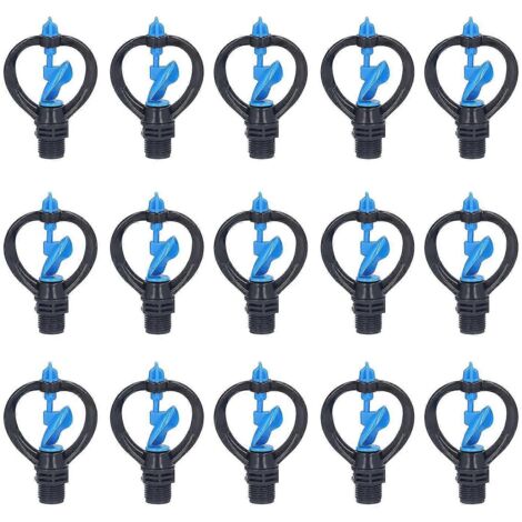 15Pcs G1/2 Lawn Sprinkler Nozzle 360° Auto Rotation Mid Range Garden Watering