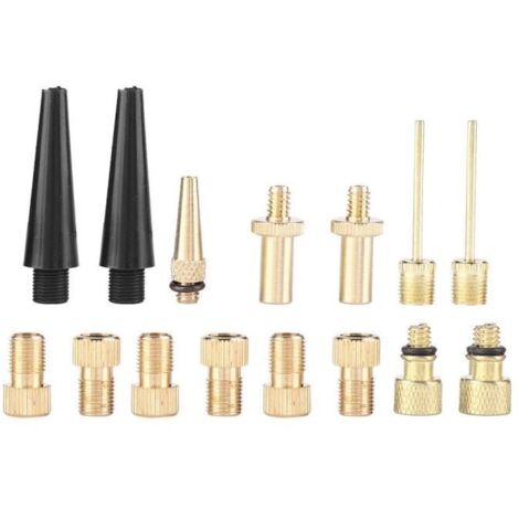 15pcs Kit d'adaptateur de valve Adaptateur de valve DV AV SV pour compresseur de pompe à air de gonflage de pneu de vélo