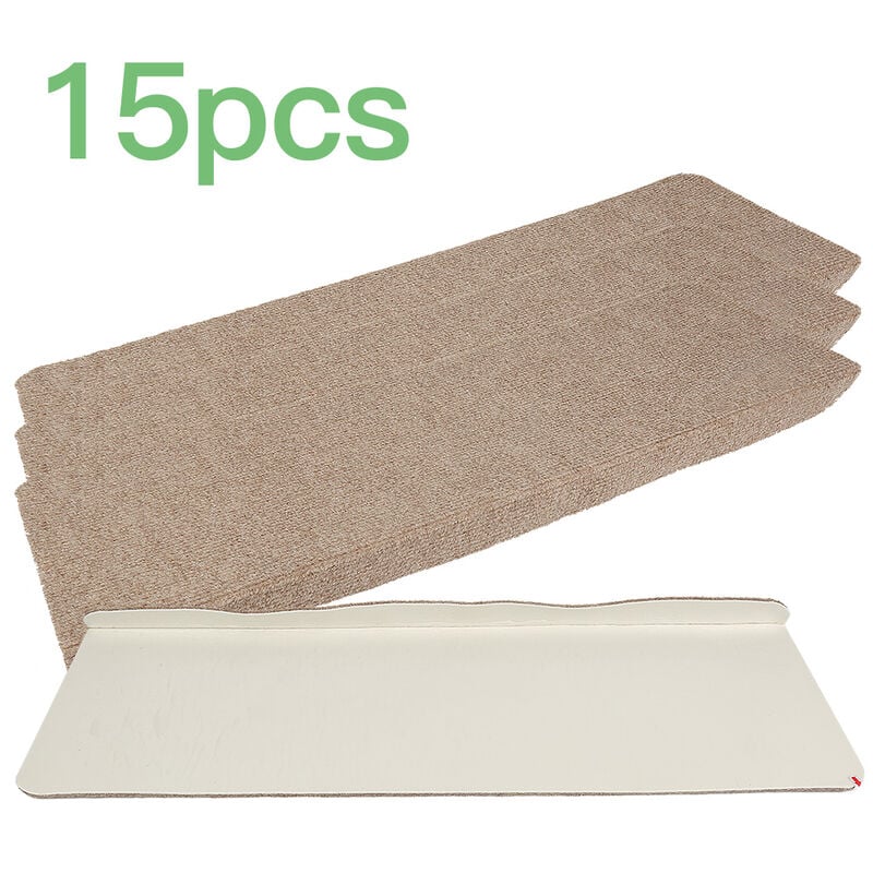 Haloyo - 15Pcs Marches d'escalier, Tapis de sécurité antidérapants, Marches d'escalier auto-adhésives en tissu non tissé aiguilleté pour enfants,