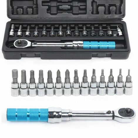 15pcs Torque Wrench Bicycle Torque Wrench Tool Bicycle Torque Wrench 1/4" 2-14Nm Manual Ratchet Wrench Set