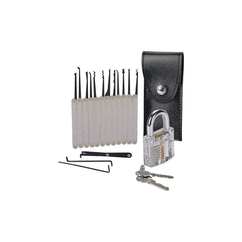 SNQ - 15pcs Transparent Padlock Training Lock Practice Keyed Padlocks Training Skill Pick