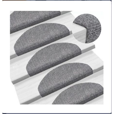 15Pz Tappetini per Scale Antiscivolo Autoadesiva Sicurezza Tappeto per Bambini, Anziane e Animali Domestici, grigio 65 x 21 x 4 cm