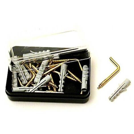 15SCATOLE APPENDIQUADRI IN ACCIAIO OTTONATO CON TASSELLI PZ 10