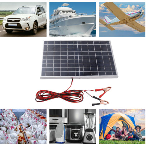 15W 18V Hocheffizientes polykristallines Solarpanel-Set mit Klemme für Auto-, Wohnmobil- und Bootsladegerät - Schutzart IP65