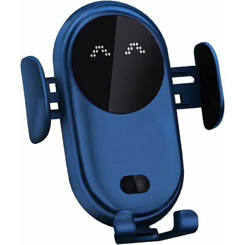 Sjqka - 15W Chargeur sans Fil Voiture Support Téléphone sans Fil Automatic Clamping Porte Clip Chargeur Induction Voiture pour Tous Les Appareils Bleu