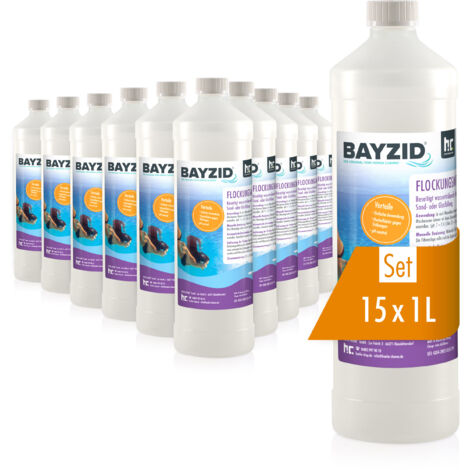 15x 1 L BAYZID® Flockungsmittel flüssig für Pools