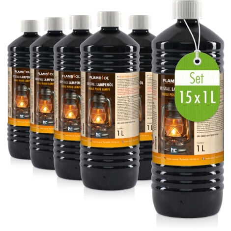 15x 1 L FLAMBIOL® Lampenöl Hochrein Kristallklar