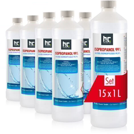 15x 1 L Isopropanol 99,9% in 1 Liter Flaschen