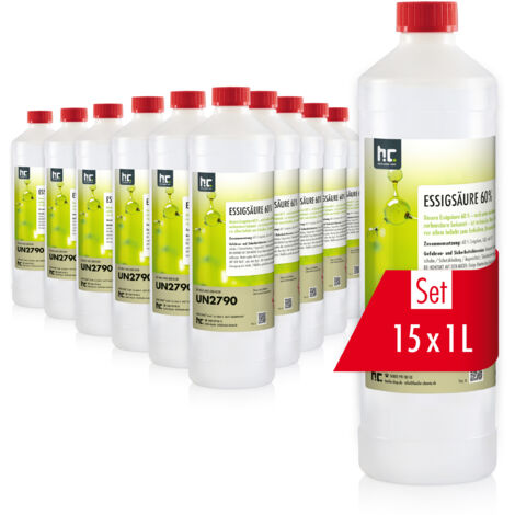 15x 1 Liter Essigsäure 60% in Flaschen