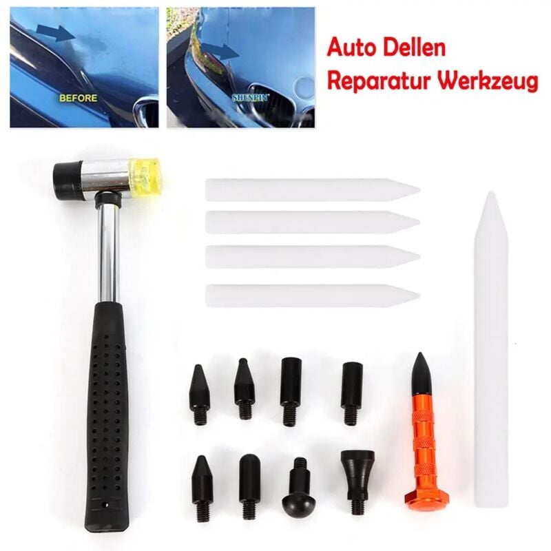 Senderpick - 15x Kit d'outils de débosselage Kit de réparation de bosses de voiture Outil de débosselage de bosses