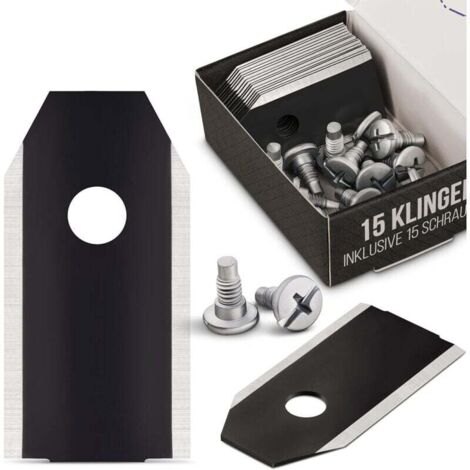 15x Titanium BLACK lames pour tous les Husqvarna Automower - 15 vis incluses - Lames de tondeuses-robots adaptées aux Husqvarna 305, 308, 310, 315, 320, 420, et bien d'autres.