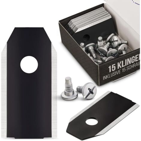 15x Titanium BLACK lames pour tous les Husqvarna Automower - 15 vis incluses - Lames de tondeuses-robots adaptées aux Husqvarna 305, 308, 310, 315, 320, 420, et bien d'autres.