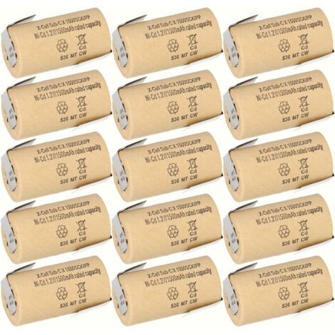 15x XCell Sub-C Hochleistungsakku mit Z- Lötfahne - 1,2V 1500 mAh Ni-CD