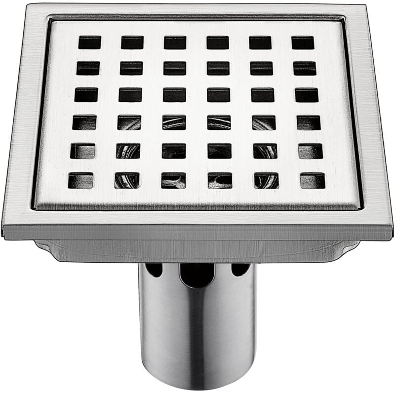 Cyslmuk - 15x15cm Acier en acier inoxydable Doudeur de sol de salle de bain toilettes grand déplacement DN50 insecte-sceau à feuilles carrés déodorant