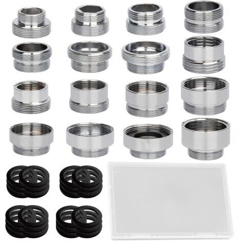 16 adaptateurs de raccord d'eau, adaptateur de robinet M18 vers M22, adaptateur de robinet avec filetage, kit réducteur de robinet