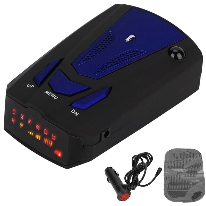 Jeffergarden 16 bande de fréquence 360 degrés V7 GPS voiture vitesse sécurité alerte vocale détecteur de radar laser (bleu)