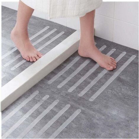 16 Bandes Antidérapantes Autocollantes Transparentes pour Baignoire et Douche Sécurité Adhésives