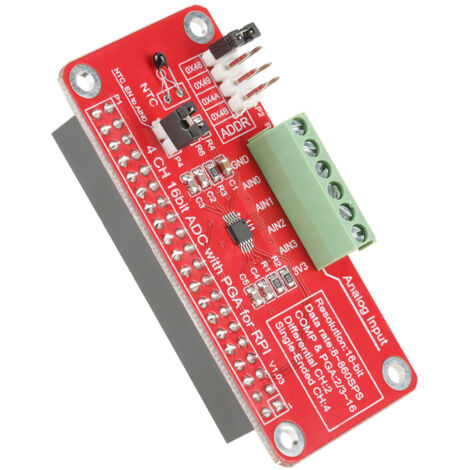 16-Bit-ADC-Modul für Raspberry Pi 3, 2 und B+, hochpräziser Analog-Digital-Wandler