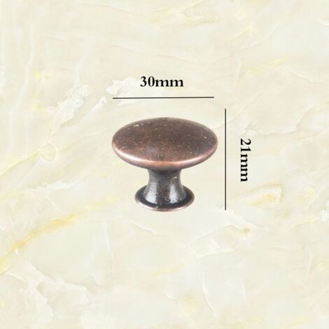 16 boutons de porte d'armoire, 30 mm, bronze rouge, style vintage