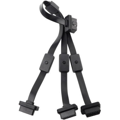 16 broches 1 mâle à 3 femelle OBD2 connecteur adaptateur de câble d'extension avec interrupteur marche/arrêt