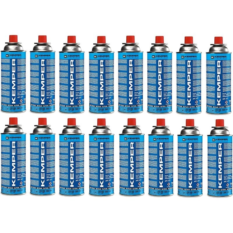 16 Cartouches Gaz Butane Kemper pour Petit Fourneau Camping Bouteille Recharge
