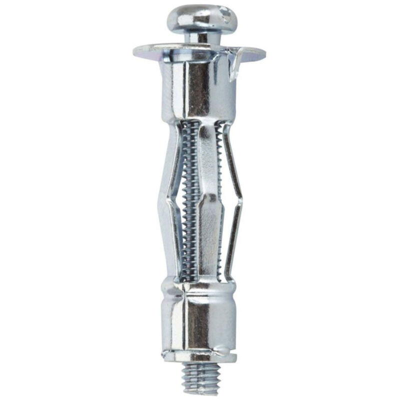 16 chevilles métal expansion plaque de plâtre - vis tête cylindrique diamètre 5 mm - Longueur 52 mm