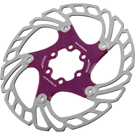 16 cm violette schwimmende Bremsscheibe für Mountainbikes und Rennräder, 6 Befestigungslöcher, Bremsbeläge inklusive, Ersatzteile.