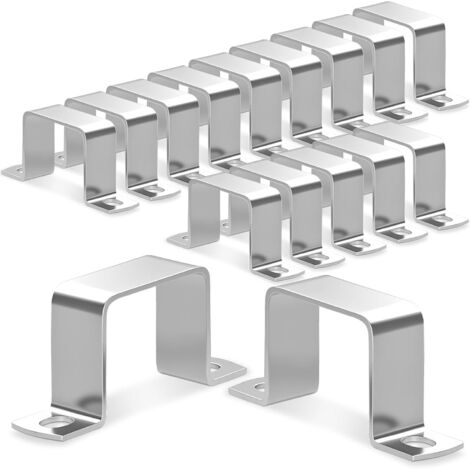 16 Collier Serrage Carre,Acier Inoxydable 304,30x30mm,Pour Portes,Fenêtres,Canalisations